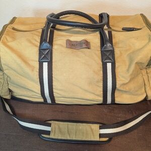 Heritage Supply Co. Waxed Canvas Duffle Bag Weekender Carry-On Khaki Brown Plaid
